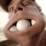 Мячи для гольфа во рту