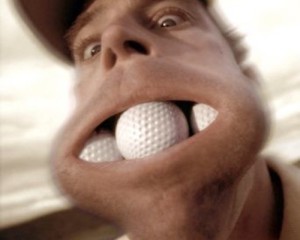 Мячи для гольфа во рту
