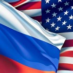 Флаги России и Америки вместе